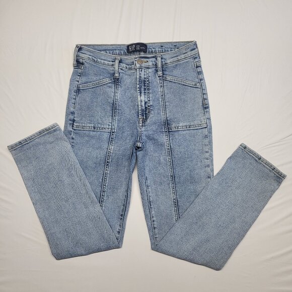 Gap Womens Jeans 2/26R ( 28 X 27 ) Soft Vintage Slim Stretch Pockets Blue - Picture 1 of 15